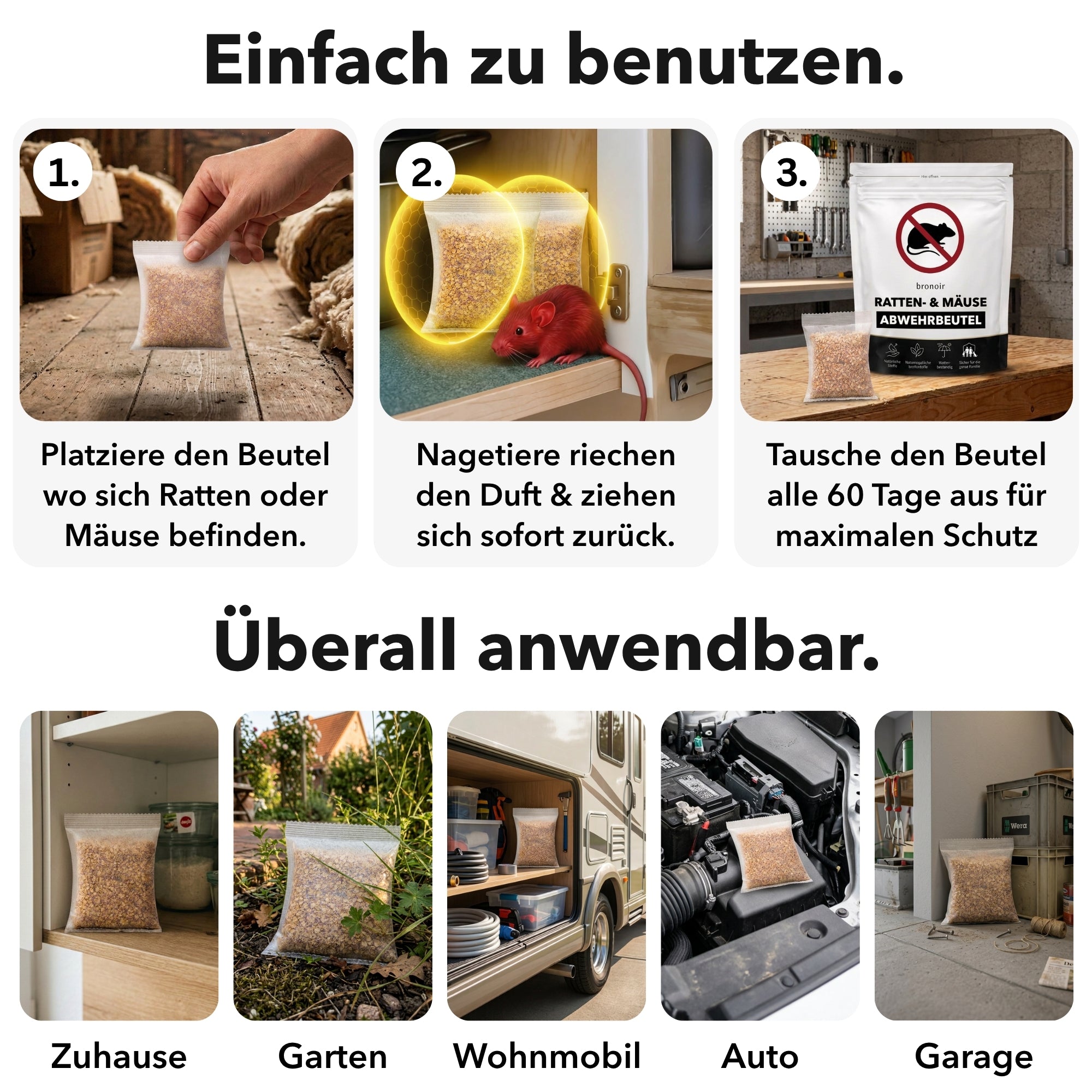 bronoir™ Ratten- & Mäuse Abwehrbeutel